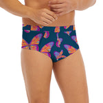 Orange And Purple Butterfly Print Men's Briefs