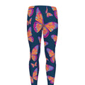Orange And Purple Butterfly Print Men's Leggings