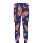 Orange And Purple Butterfly Print Men's leggings