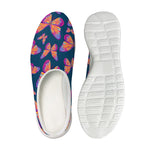 Orange And Purple Butterfly Print Mesh Casual Shoes