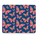 Orange And Purple Butterfly Print Mouse Pad
