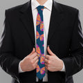 Orange And Purple Butterfly Print Necktie