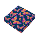 Orange And Purple Butterfly Print Outdoor Seat Cushion Cover