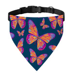 Orange And Purple Butterfly Print Over The Collar Dog Bandana