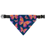 Orange And Purple Butterfly Print Over The Collar Dog Bandana