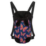 Orange And Purple Butterfly Print Pet Carrier Backpack