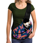 Orange And Purple Butterfly Print Pet Sling Carrier