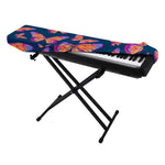 Orange And Purple Butterfly Print Piano Keyboard Cover
