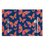 Orange And Purple Butterfly Print Placemat