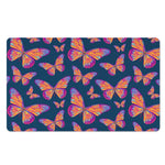 Orange And Purple Butterfly Print Polyester Doormat