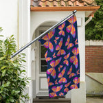 Orange And Purple Butterfly Print Polyester Flag