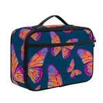 Orange And Purple Butterfly Print Portable Lunch Bag