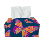 Orange And Purple Butterfly Print Rectangle Tissue Box Cover