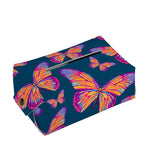Orange And Purple Butterfly Print Rectangle Tissue Box Cover