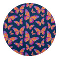 Orange And Purple Butterfly Print Round Blanket