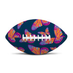 Orange And Purple Butterfly Print Rugby Ball