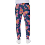 Orange And Purple Butterfly Print Scuba Joggers