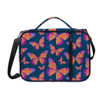 Orange And Purple Butterfly Print Shoulder Strap Bible Bag