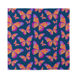 Orange And Purple Butterfly Print Silk Bandana