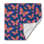 Orange And Purple Butterfly Print Silk Bandana