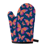 Orange And Purple Butterfly Print Single Oven Mitt