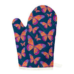 Orange And Purple Butterfly Print Single Oven Mitt