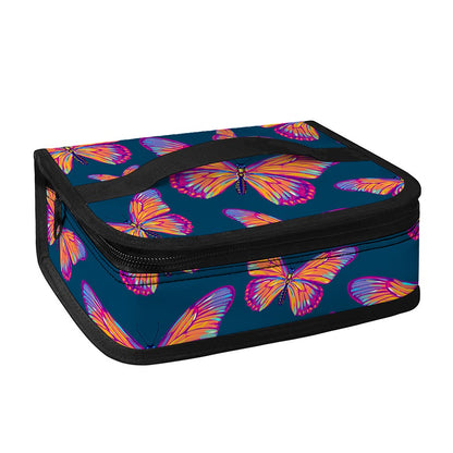 Orange And Purple Butterfly Print Small Lunch Bag