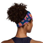 Orange And Purple Butterfly Print Sports Headband