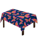 Orange And Purple Butterfly Print Tablecloth