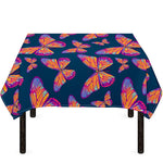Orange And Purple Butterfly Print Tablecloth