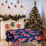 Orange And Purple Butterfly Print Tablecloth