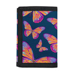 Orange And Purple Butterfly Print Trifold Wallet