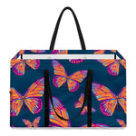 Orange And Purple Butterfly Print Utility Tote Bag