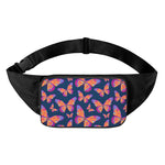 Orange And Purple Butterfly Print Waist Bag