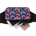 Orange And Purple Butterfly Print Waist Bag