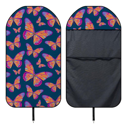 Orange And Purple Butterfly Print Waterproof Car Seat Cover