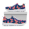 Orange And Purple Butterfly Print White Running Shoes