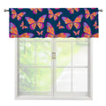 Orange And Purple Butterfly Print Window Valance