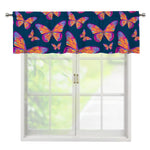 Orange And Purple Butterfly Print Window Valance