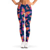 Orange And Purple Butterfly Print Women's Leggings