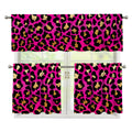 Orange And Purple Leopard Print 3 Piece Kitchen Curtains