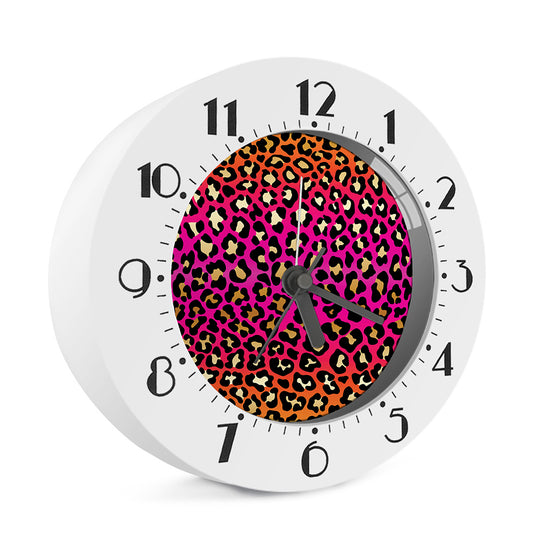 Orange And Purple Leopard Print Alarm Clock