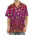 Orange And Purple Leopard Print Aloha Shirt