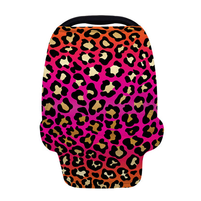 Orange And Purple Leopard Print Baby Seat Cover