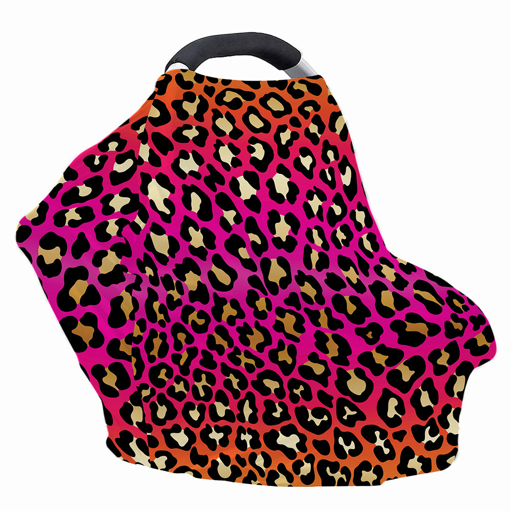 Orange And Purple Leopard Print Baby Seat Cover