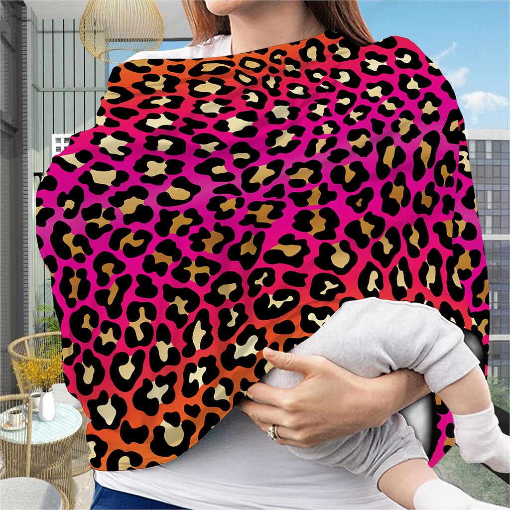Orange And Purple Leopard Print Baby Seat Cover
