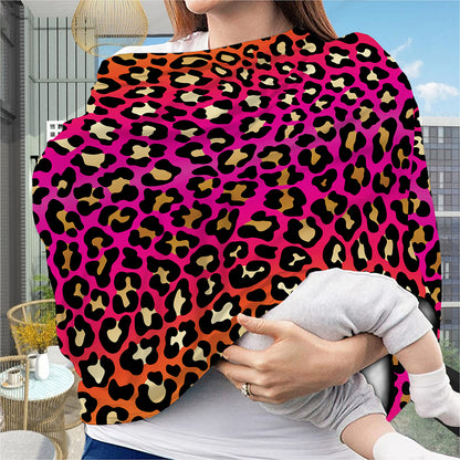 Orange And Purple Leopard Print Baby Seat Cover