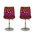 Orange And Purple Leopard Print Bar Stool Covers
