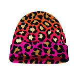 Orange And Purple Leopard Print Beanie