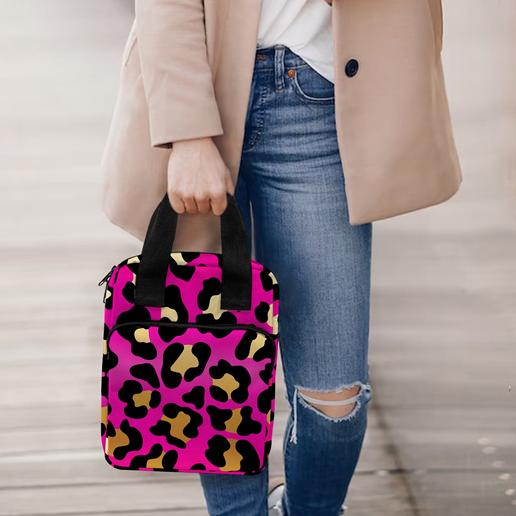Orange And Purple Leopard Print Bible Tote Bag